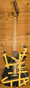 EVH Limited Edition Striped Series Frankenstein Frankie - Maple - Black w/Yellow Stripes - Aged