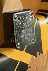 EVH Limited Edition Striped Series Frankenstein Frankie - Maple - Black w/Yellow Stripes - Aged