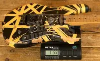 EVH Limited Edition Striped Series Frankenstein Frankie - Maple - Black w/Yellow Stripes - Aged