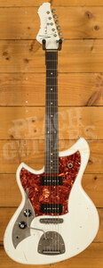 Novo Nucleus Left Handed Serus J | Olympic White - Tortoise Shell Pickguard