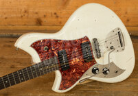 Novo Nucleus Left Handed Serus J | Olympic White - Tortoise Shell Pickguard