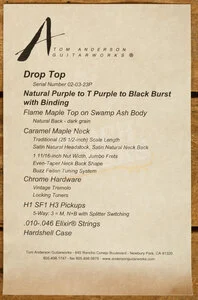 Tom Anderson Drop Top | Natural Purple to T Purple to Black Burst Gloss w/Binding *Used*