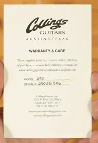 Collings 290 - Jet Black w/TV Jones