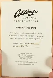 Collings 001 14-Fret - Natural