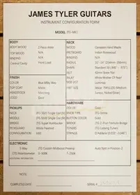 James Tyler Guitars JTG | MK1 - Blue Milky Way