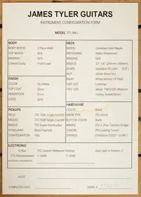 James Tyler Guitars JTG | MK1 - Fly Yellow