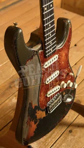 Fender Custom Shop Masterbuilt Dale Wilson 60s Strat - Heavy Relic Charcoal Frost Metallic/3-Tone Sunburst