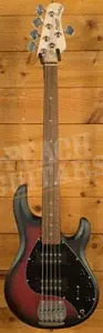 Sterling RAY5HH SUB Series StingRay 5 HH Bass - Ruby Red Burst Satin