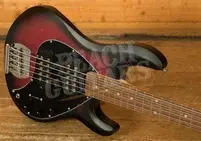 Sterling RAY5HH SUB Series StingRay 5 HH Bass - Ruby Red Burst Satin