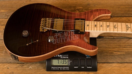 PRS Wood Library Custom 24 Fire Red to Grey Black with Flame Maple Neck