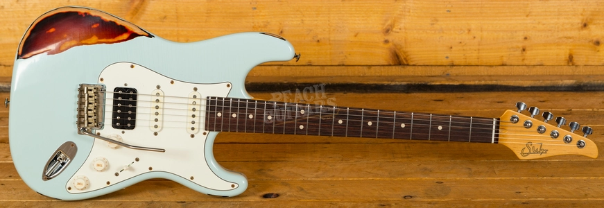 Suhr Classic Antique Sonic Blue Over 3 Tone Sunburst Rosewood