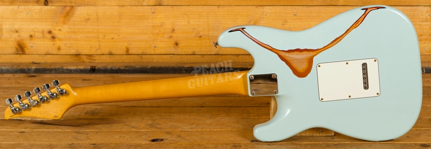 Suhr Classic Antique Sonic Blue Over 3 Tone Sunburst Rosewood