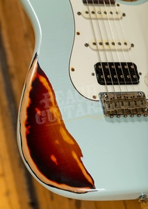 Suhr Classic Antique Sonic Blue Over 3 Tone Sunburst Rosewood