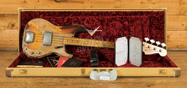 Fender Custom Shop Masterbuilt Van Trigt 58 P-Bass - Heavy Relic Faded Chocolate 3-Tone Sunburst