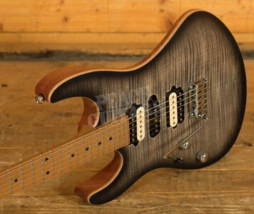 Suhr Modern Satin Flame - Charcoal Burst Left Handed