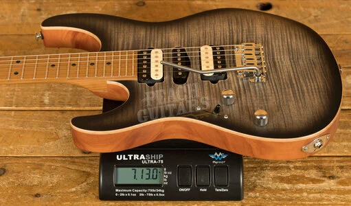 Suhr Modern Satin Flame - Charcoal Burst Left Handed