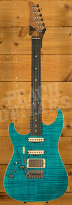 Tom Anderson Drop Top Left Handed | Bora Bora Blue Gloss w/ Binding