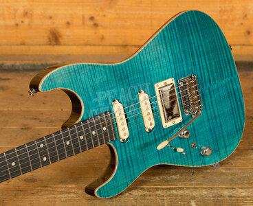 Tom Anderson Drop Top Left Handed | Bora Bora Blue Gloss w/ Binding