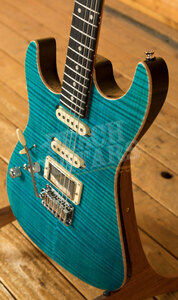Tom Anderson Drop Top Left Handed | Bora Bora Blue Gloss w/ Binding