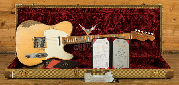 Fender Custom Shop '54 Tele Dale Wilson Masterbuilt Heavy Relic White Blonde