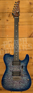Tom Anderson Top T Shorty | Abalone to Deep Ocean Blue Burst w/Binding & Case