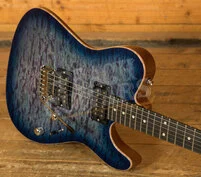 Tom Anderson Top T Shorty | Abalone to Deep Ocean Blue Burst w/Binding & Case