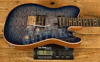 Tom Anderson Top T Shorty | Abalone to Deep Ocean Blue Burst w/Binding & Case