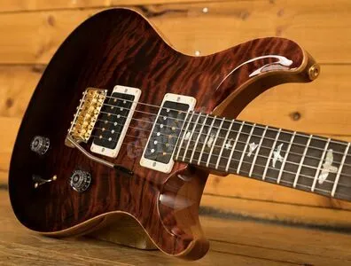 PRS Wood Library Custom 24 Fire Red to Grey Black Fade Roasted Maple/Ziricote