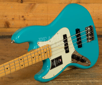 Fender American Professional II Jazz Bass Left-Hand Miami Blue Maple
