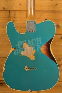 Fender Custom Shop Limited Edition Red Hot Cunife Tele - Heavy Relic Ocean Turquoise/Chocolate 3-Tone Sunburst
