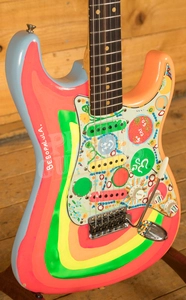 Fender Custom Shop Masterbuilt Paul Waller George Harrison Rocky Strat - Sonic Blue w/Graphics