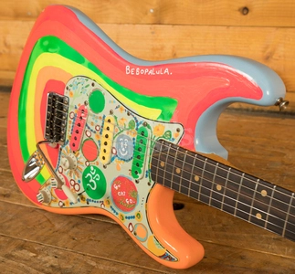 Fender Custom Shop Masterbuilt Paul Waller George Harrison Rocky Strat - Sonic Blue w/Graphics