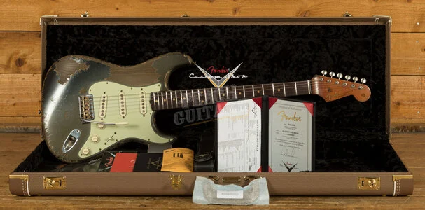 Fender Custom Shop Masterbuilt Dale Wilson 61 Strat - Heavy Relic Charcoal Frost Metallic