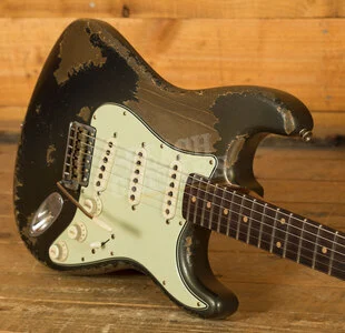 Fender Custom Shop Masterbuilt Dale Wilson 61 Strat - Heavy Relic Charcoal Frost Metallic