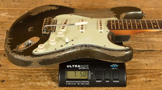 Fender Custom Shop Masterbuilt Dale Wilson 61 Strat - Heavy Relic Charcoal Frost Metallic