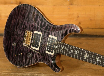 PRS Custom 24 Flame Maple Neck 10 Top Pattern Thin Ebony Purple Iris