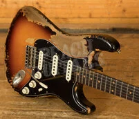Fender Custom Shop Masterbuilt Dale Wilson 60 HSS Strat - Heavy Relic Chocolate 3-Tone Sunburst