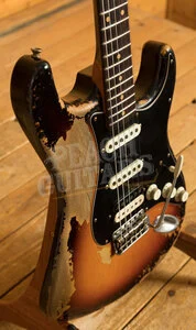 Fender Custom Shop Masterbuilt Dale Wilson 60 HSS Strat - Heavy Relic Chocolate 3-Tone Sunburst