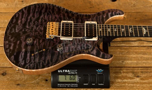 PRS Custom 24 Flame Maple Neck 10 Top Pattern Thin Ebony Purple Iris
