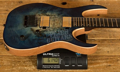 Mayones Duvell Elite 6 - Ebony - Trans Natural Fade Blue Burst Satin