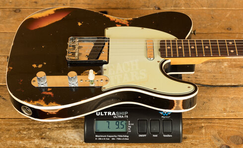 Fender Custom Shop LTD '60 Tele Custom Heavy Relic Aged Black over Chocolate 3TSB
