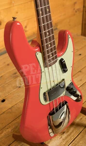 Fender Custom Shop 63 Jazz Bass - Journeyman Relic Aged Fiesta Red