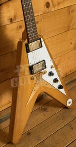 Epiphone Inspired By Gibson Custom 1958 Korina Flying V | Aged Natural - White Pickguard