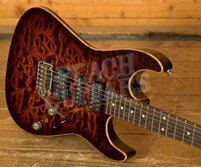 Tom Anderson Drop Top | Blood Orange Burst w/Binding - Black w/Orange Dog Hair Back