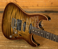 Tom Anderson Drop Top Shorty Hollow | Light Tiger Eye Burst w/Binding - Black Back