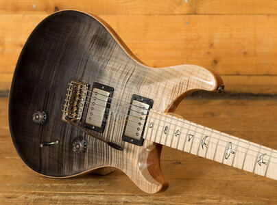 PRS Wood Library Custom 24 Charcoal Fade with Flame Maple Neck