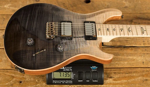 PRS Wood Library Custom 24 Charcoal Fade with Flame Maple Neck