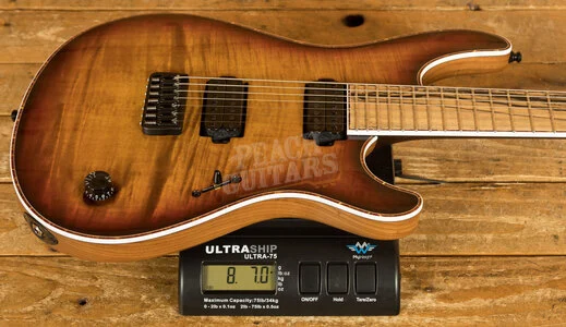 Mayones Reqius 7 B26.5 - Ebony - Trans 2-Tone Dirty Sunburst Gloss