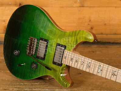 PRS Wood Library Custom 24 Green Fade with Flame Maple Neck