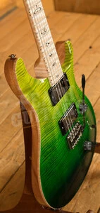 PRS Wood Library Custom 24 Green Fade with Flame Maple Neck